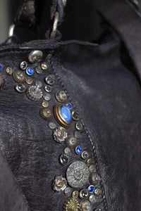 CAMPOMAGGI shopping bag + bella di notte studs + blue strass | black