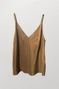NICOLA SCREEN cami bias organic silk | bronze