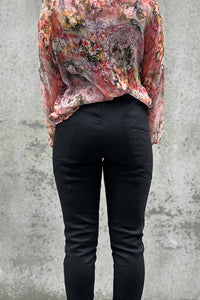 NICOLA SCREEN panel fitted jean selvedge denim | black