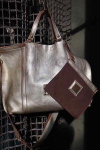 CAMPOMAGGI shopping bag large laminated leather