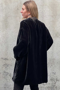 NICOLA SCREEN workers jacket silk velvet | black ink