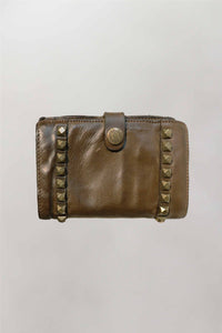 CAMPOMAGGI wallet + faceted bronze studs | military