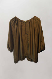 NICOLA SCREEN poete shirt original gathered | hand dyed bronze