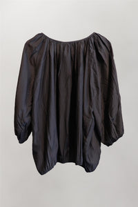 NICOLA SCREEN poete shirt original gathered | hand dyed black
