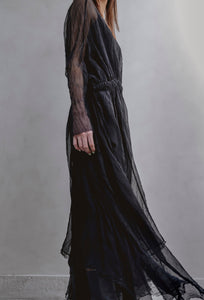 NICOLA SCREEN urchin dress | hand dyed black