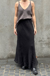 NICOLA SCREEN urchin bias skirt | hand dyed black